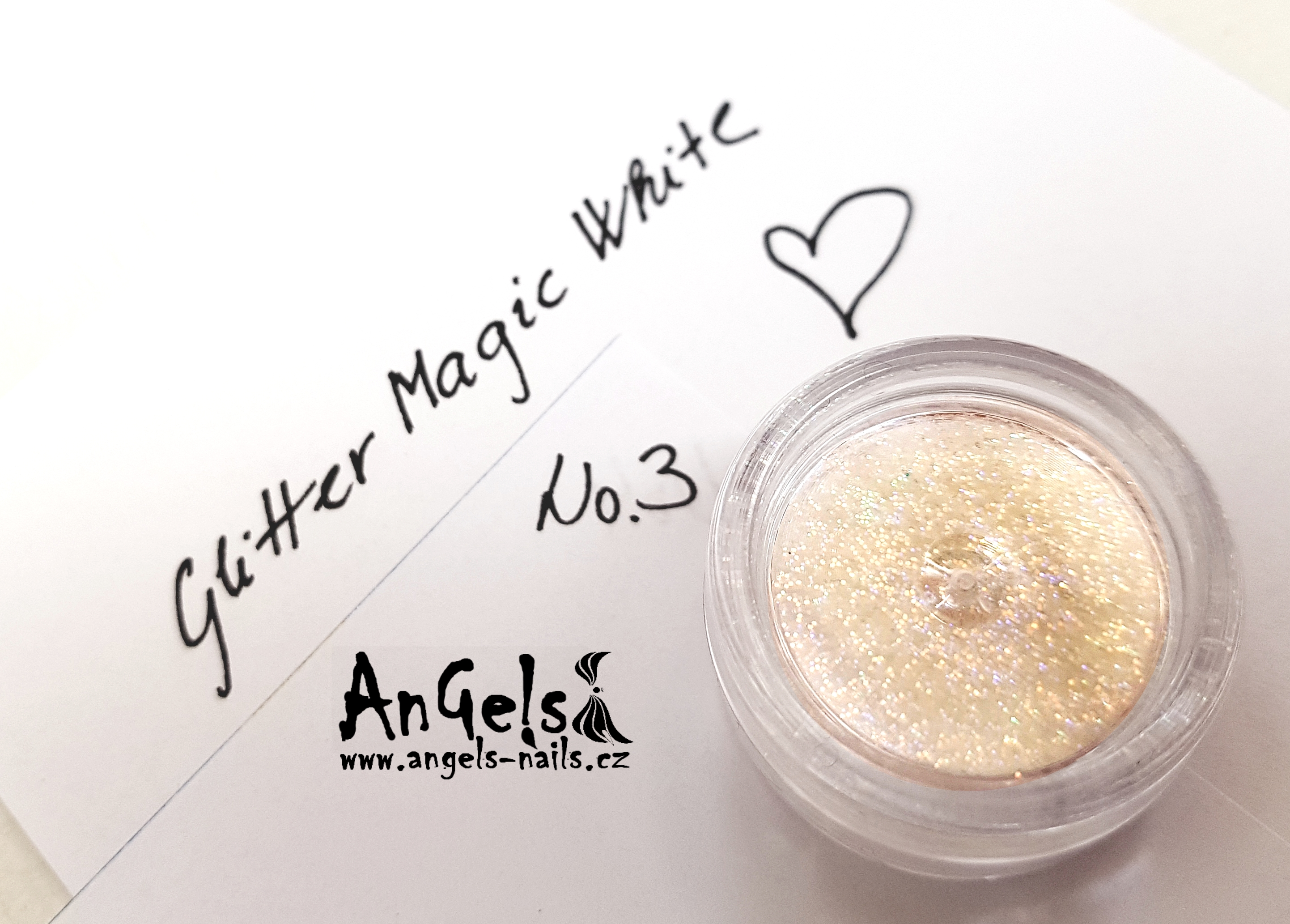 Třpytky Glitter Magic White 1g no.3