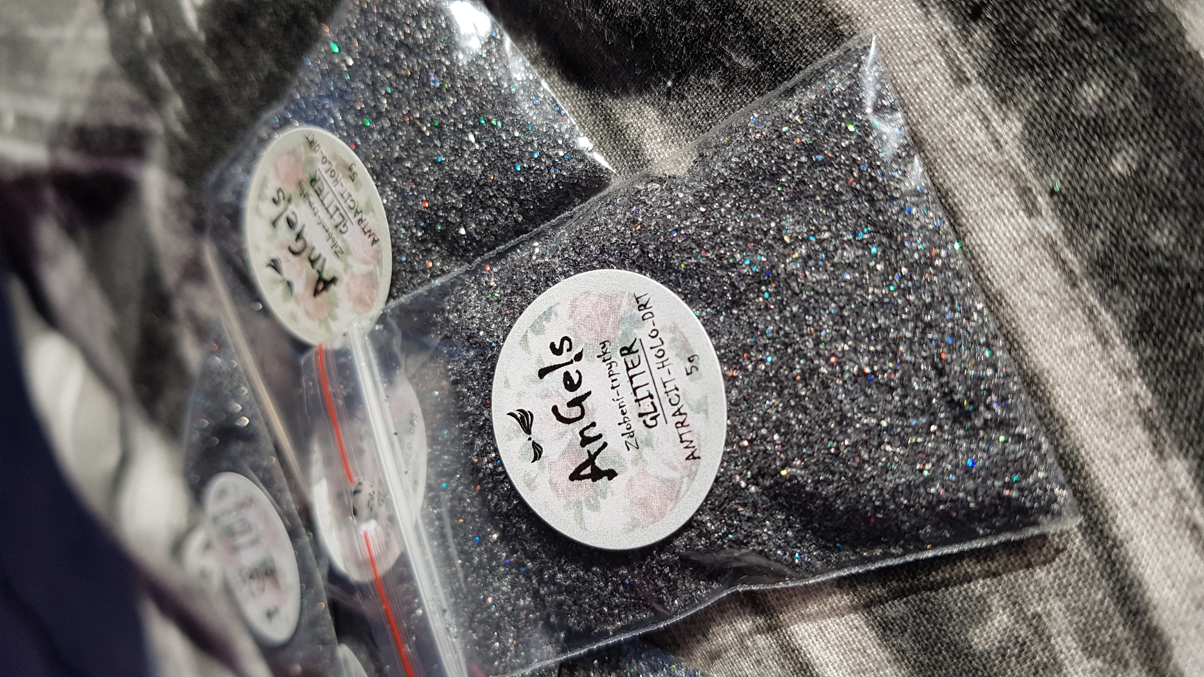 Třpytky Glitter Antracit Hologram 5g drcený