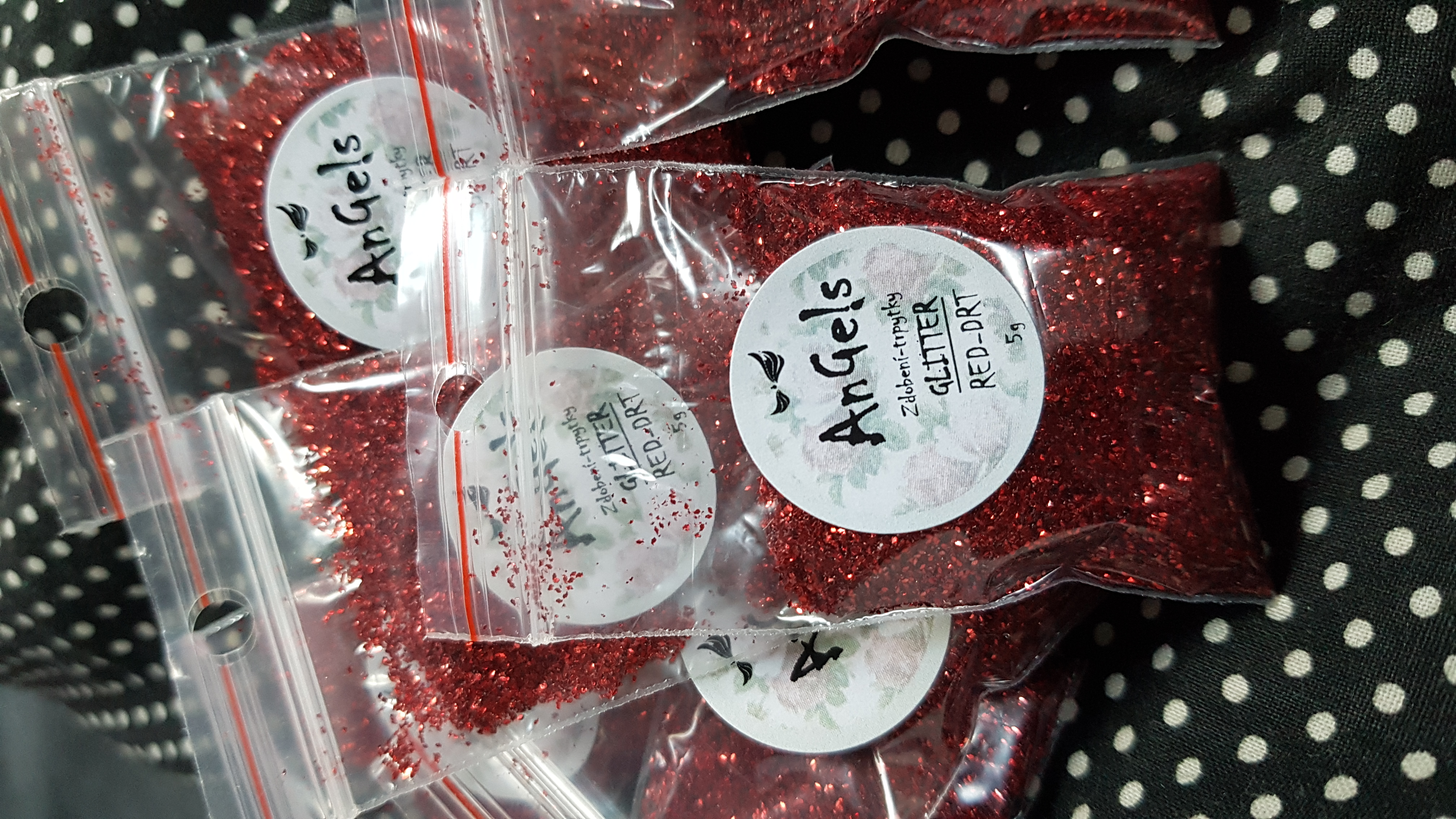 Třpytky Glitter Red 5g drcený 